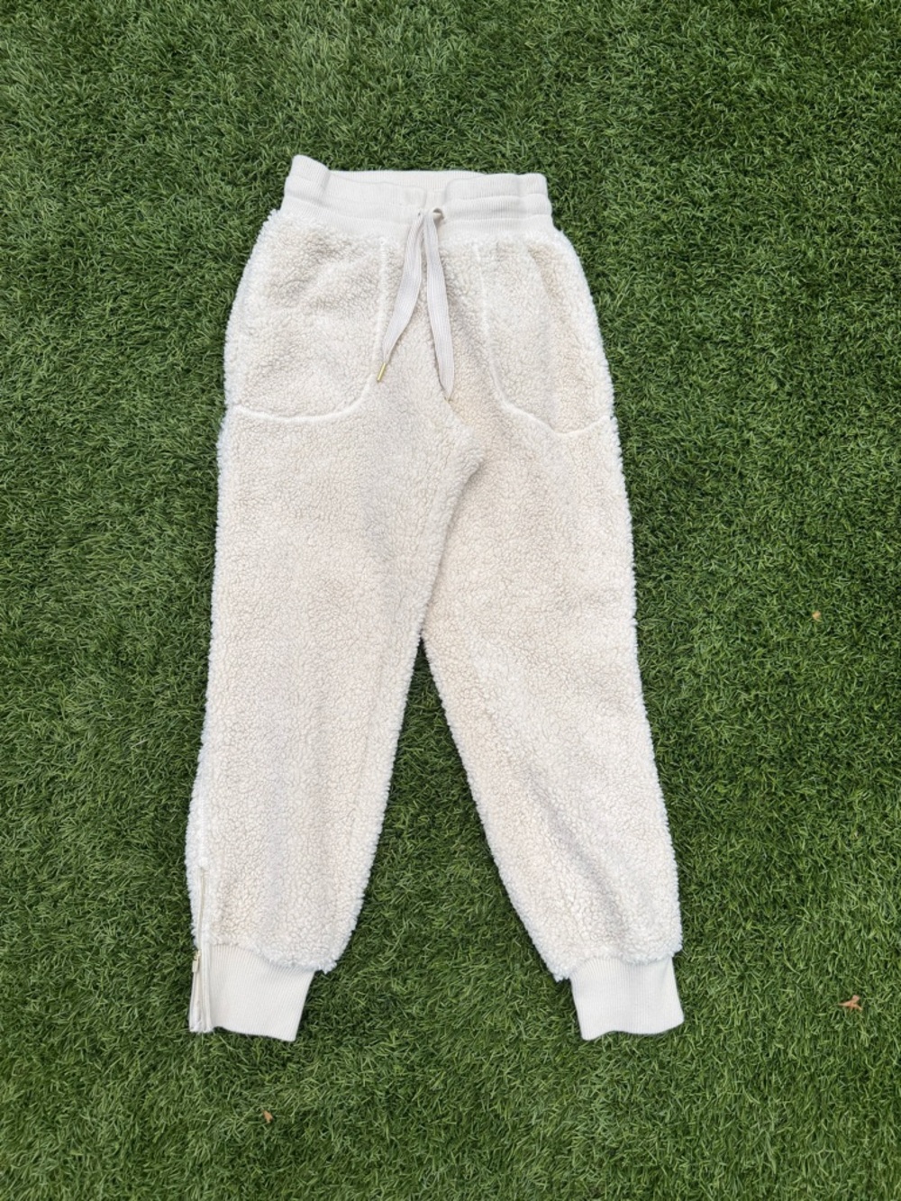 Joy Lab Cream Sherpa Fleece Jogger Sweatpants Cozy Lounge Pants Size S